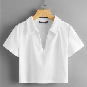 SHEIN white collared top